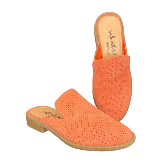 Coldwater Creek Shoes - Coldwater Creek "Walk With Me" Orange Women's Size 6.5M Slides Suede Slip On